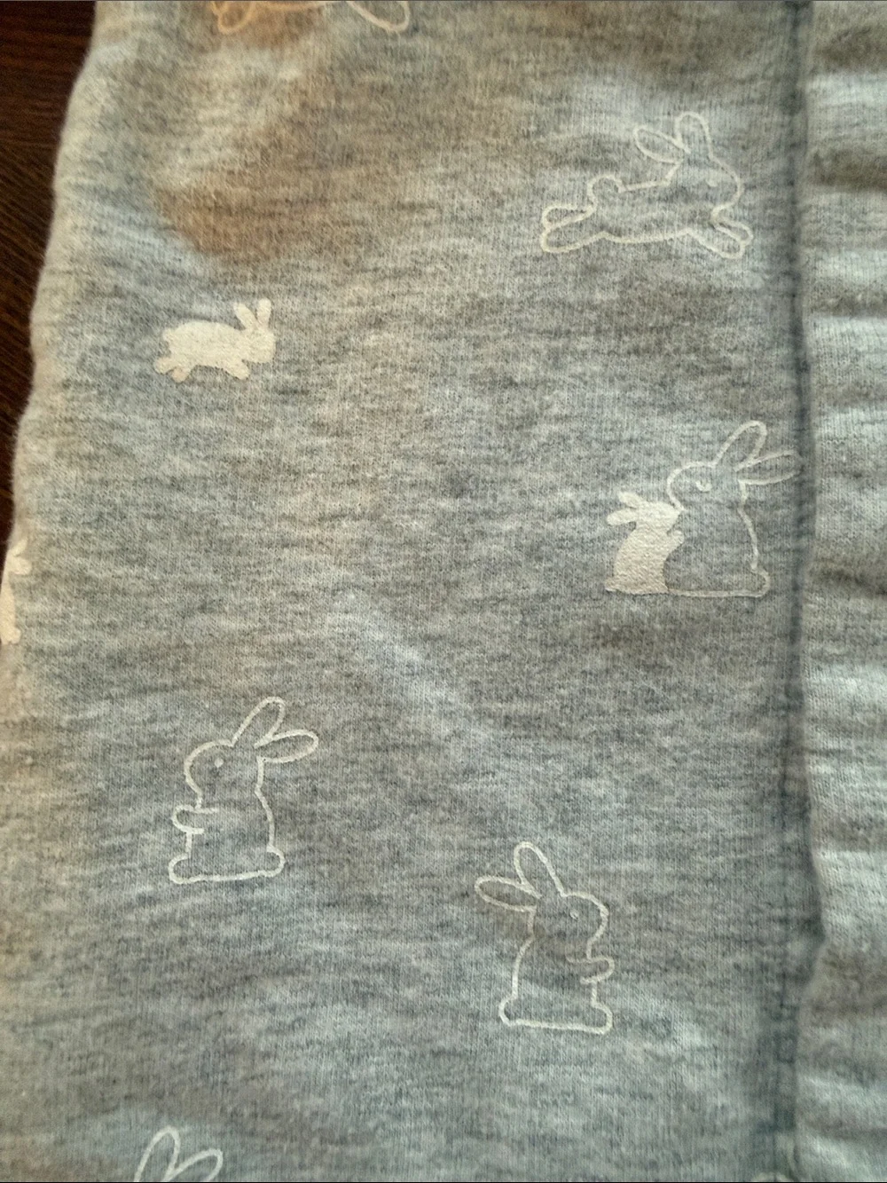 Jacadi Light Gray Baby Jumpsuit with Subtle White Animal Motif - Picture 3 of 3